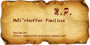 Márhoffer Paulina névjegykártya